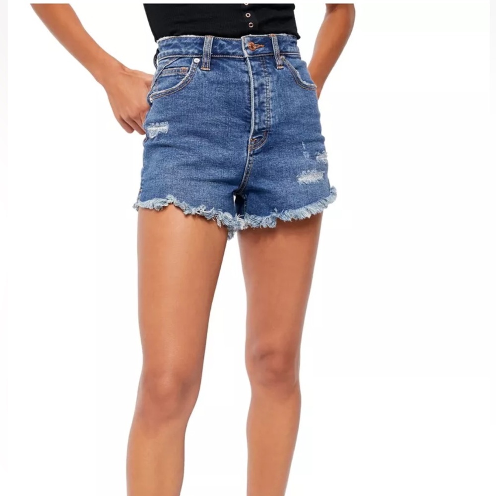 Free People We The Free CURVY Vintage High Rise Denim Shorts Size 24